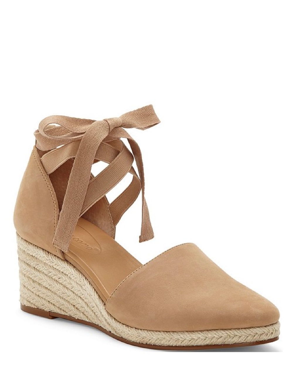 CC Corso Como Romley Suede Wedge Espadrilles Latte Color (Tan, Camel)